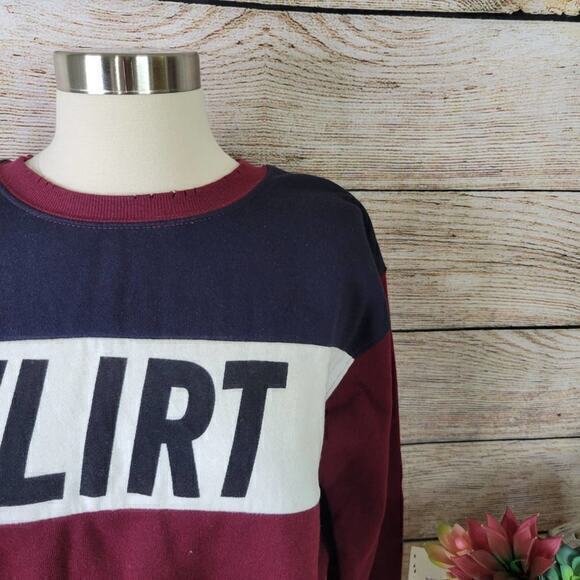Forever 21 Sweatshirt FLIRT Graphic Drawstring Sweatshirt Medium - Picture 4 of 8